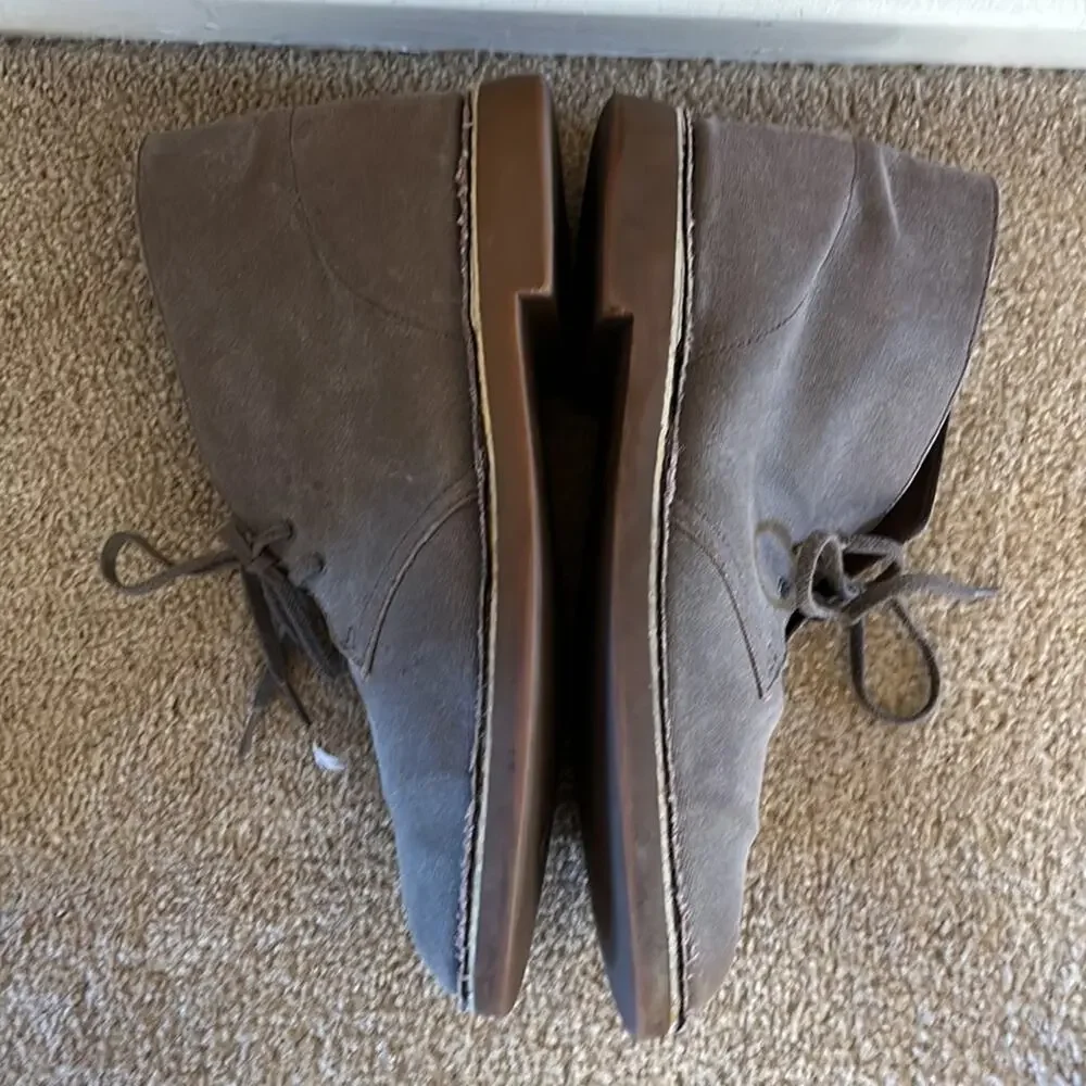 Clarks Original Desert Preppy Academia Neutral boots in gray canvas sz 13